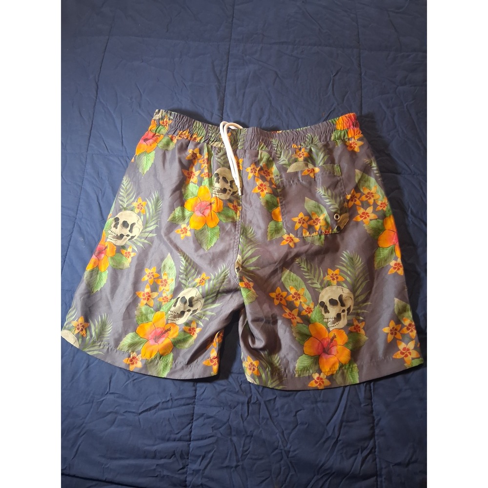 Anti-Hero Skateboards Mens Skull Tropical Floral Swim Trunks Board Shorts Large - Picture 5 of 6